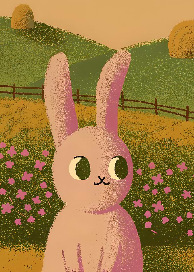 Cute Bunny in Field