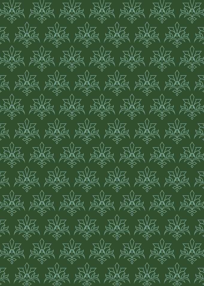 Batik Riau Green Floral Pattern