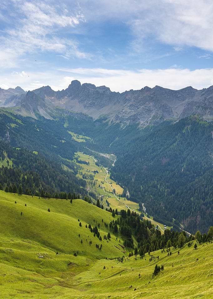 Mountain Valley Landscape - Val di Fassa in Italy