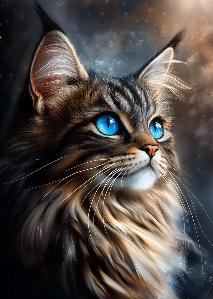 Norwegian Forest Cat with blue eyes