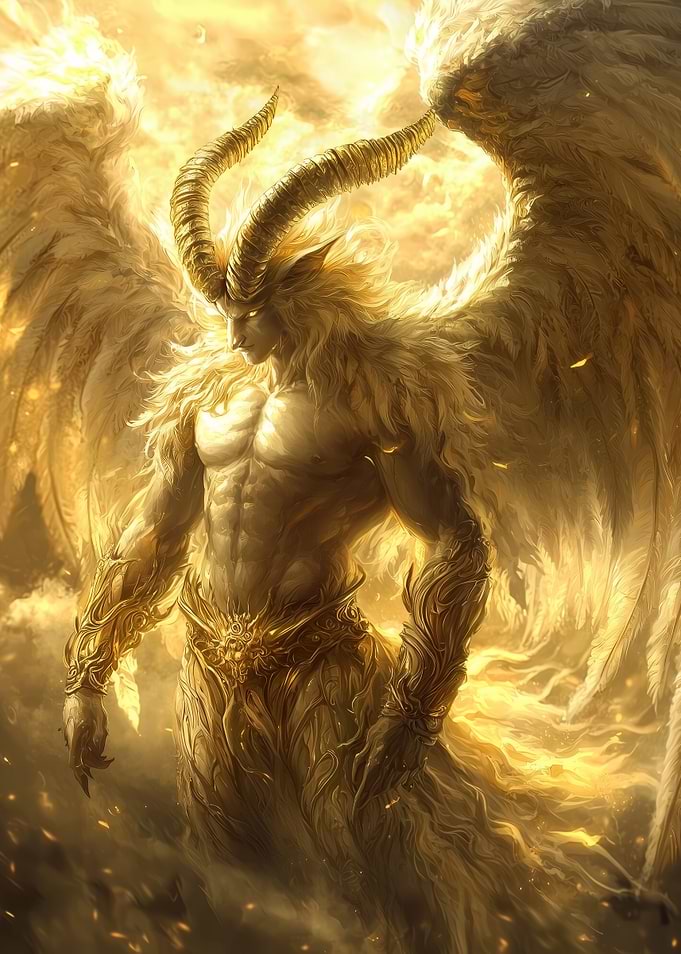 Golden Angel with Horns