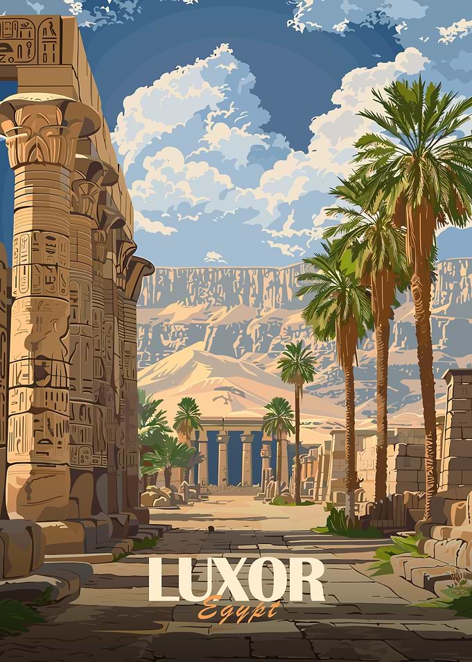 Luxor Egypt Travel Poster
