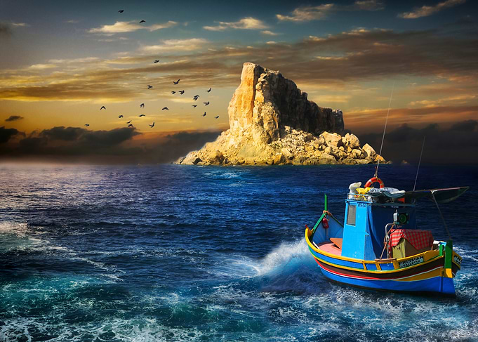 A Journey to Filfla on Maltese luzzu - Landscape photo