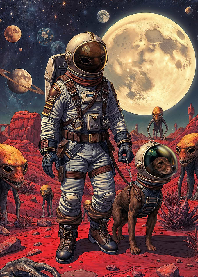 Alien Space Explorer and Dog