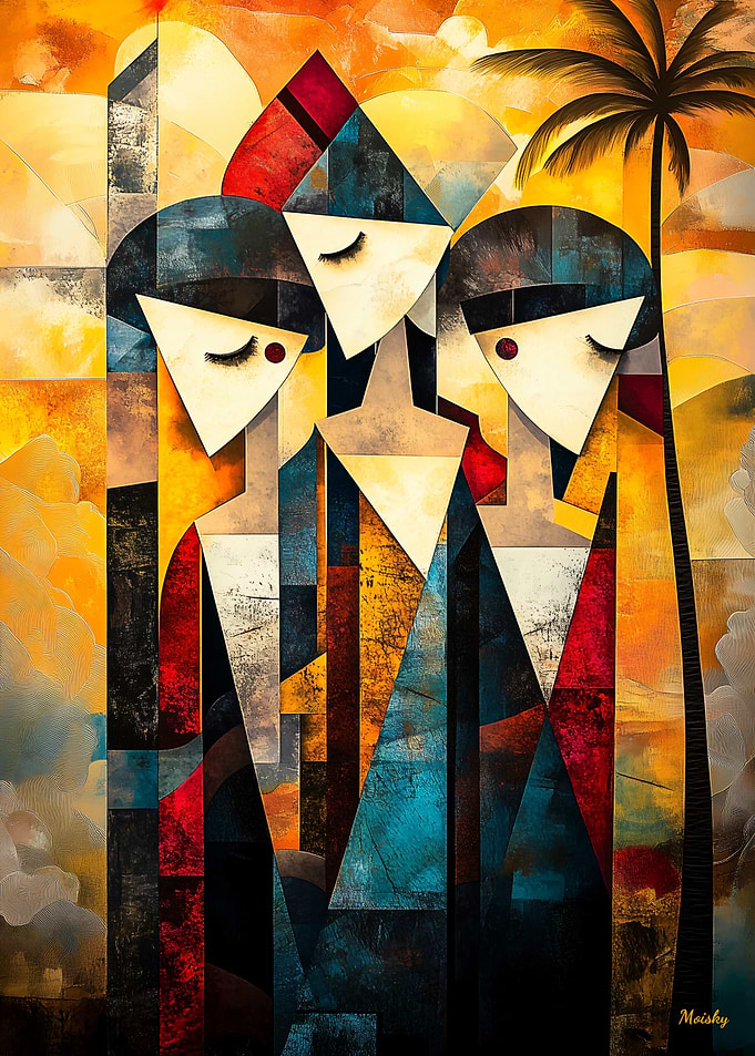 Modern Cubist Vision of The Three Graces