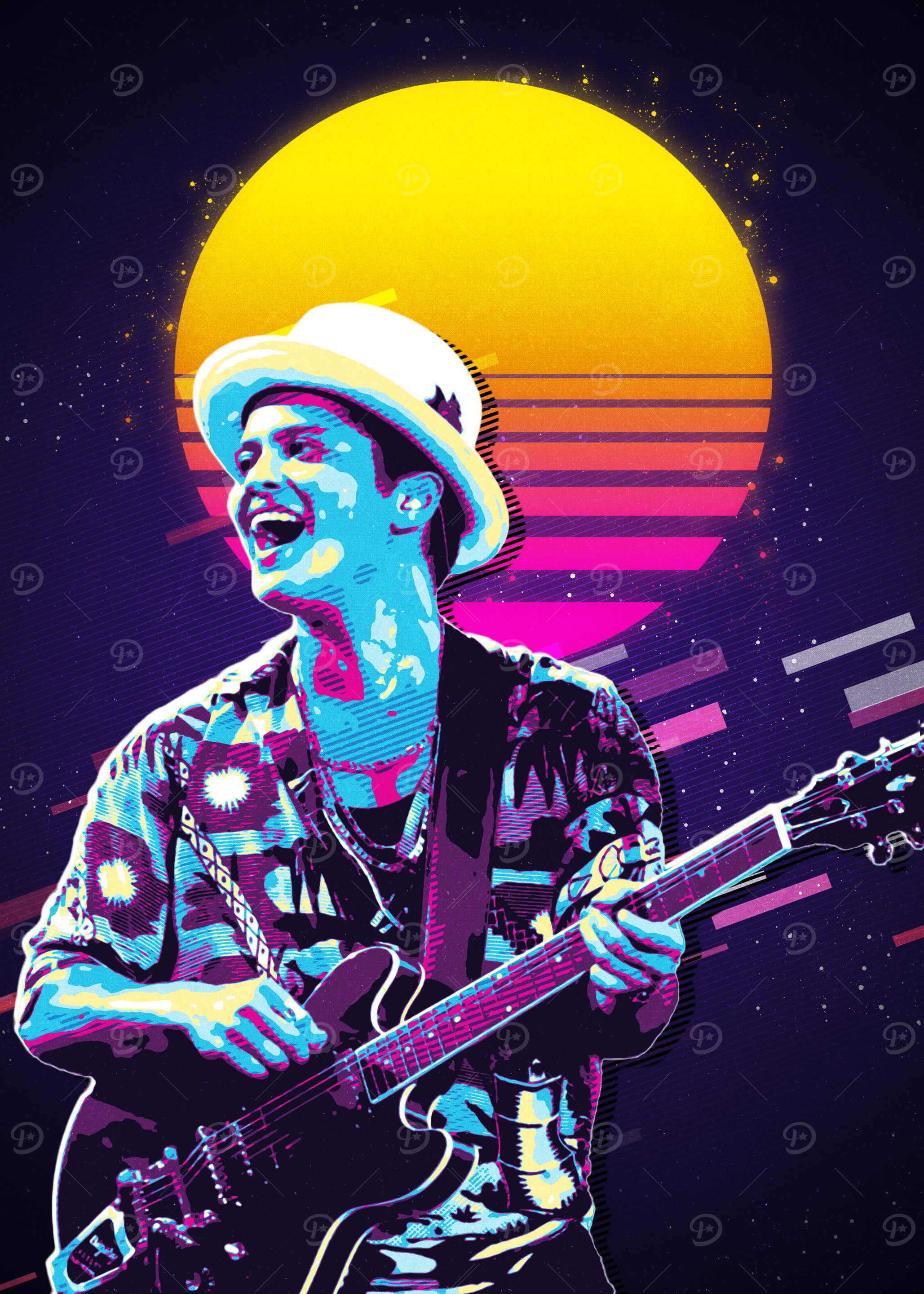 Bruno Mars Retro Art