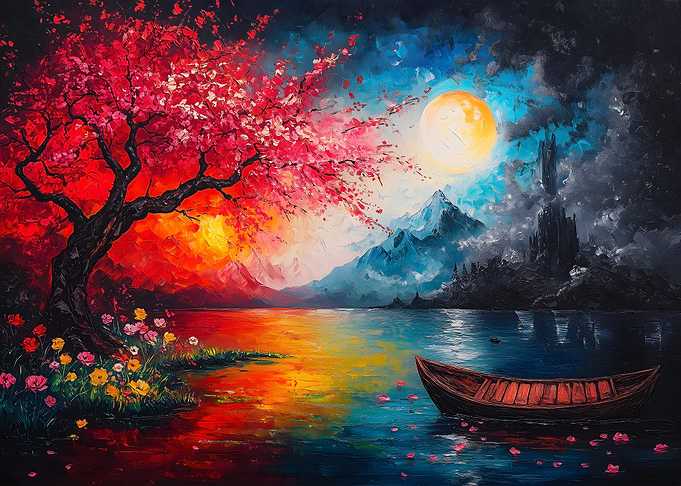 Sunset & Moonrise Landscape