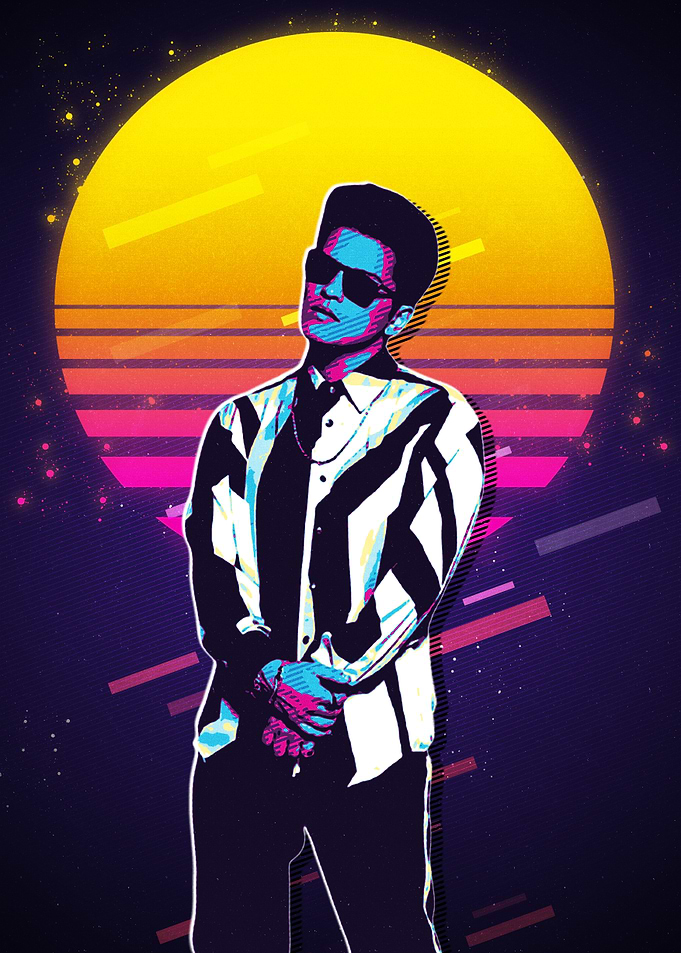 Bruno Mars Retro Art