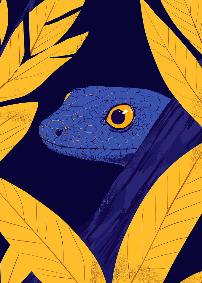 Blue Lizard in Foliage