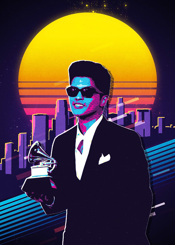 Bruno Mars Retro Poster