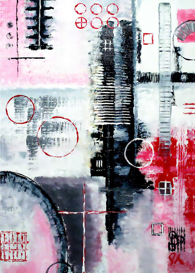 Abstract Art With Rings Industrial Complex