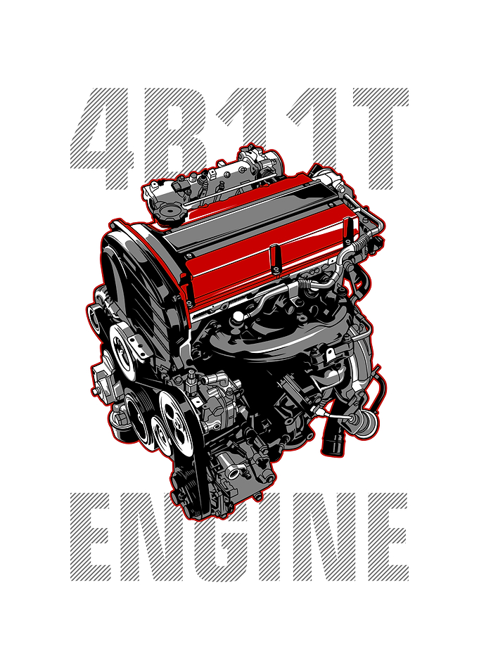 4B11T Engine Illustration