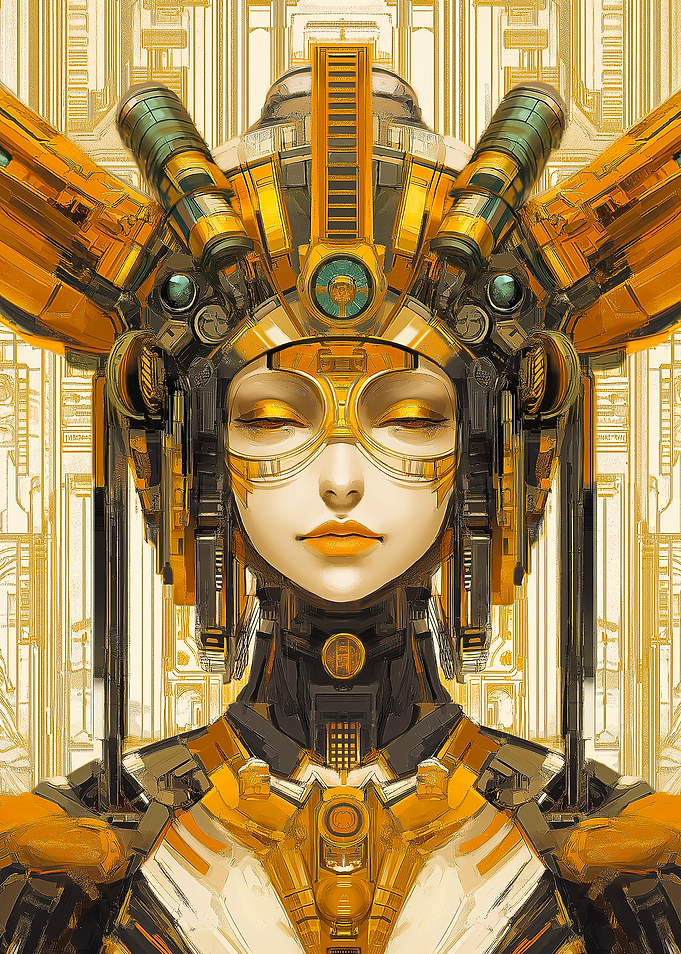 Cyberpunk Female Robot
