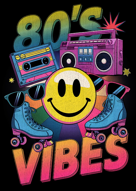 80's Vibes — metal poster wall art