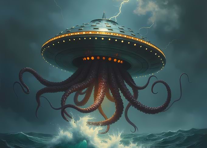 USS Cthulhu UFO Tentacle Sea Monster