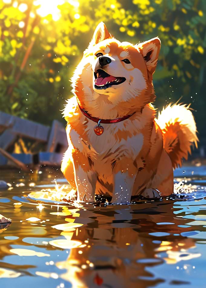 Shiba Inu in Water