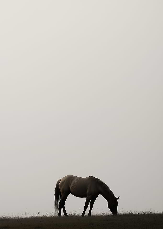 Horse Silhouette in Fog