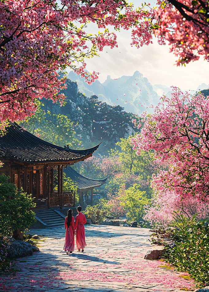 Cherry Blossom Path in China