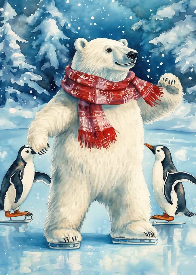 Polar Bear Ice Skating