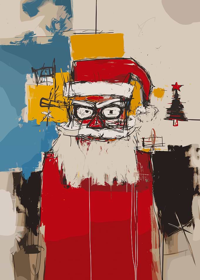 Angry Santa Claus Painting