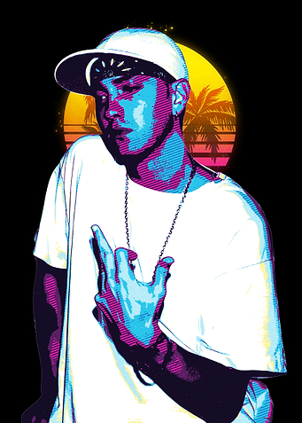 Retro Rapper Portrait