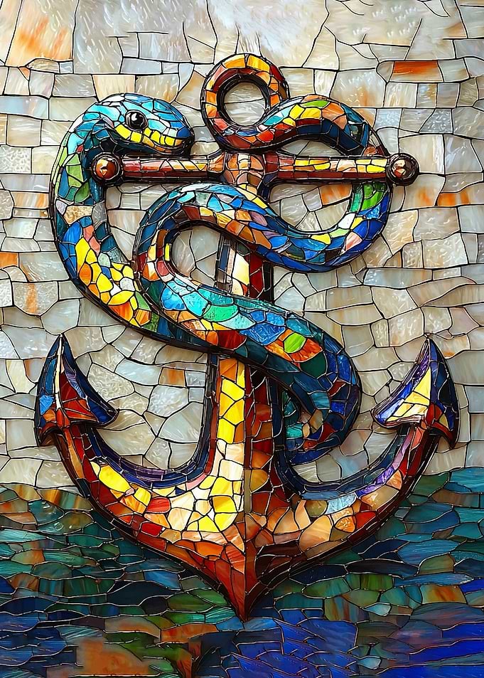 Mosaic Anchor with Snake