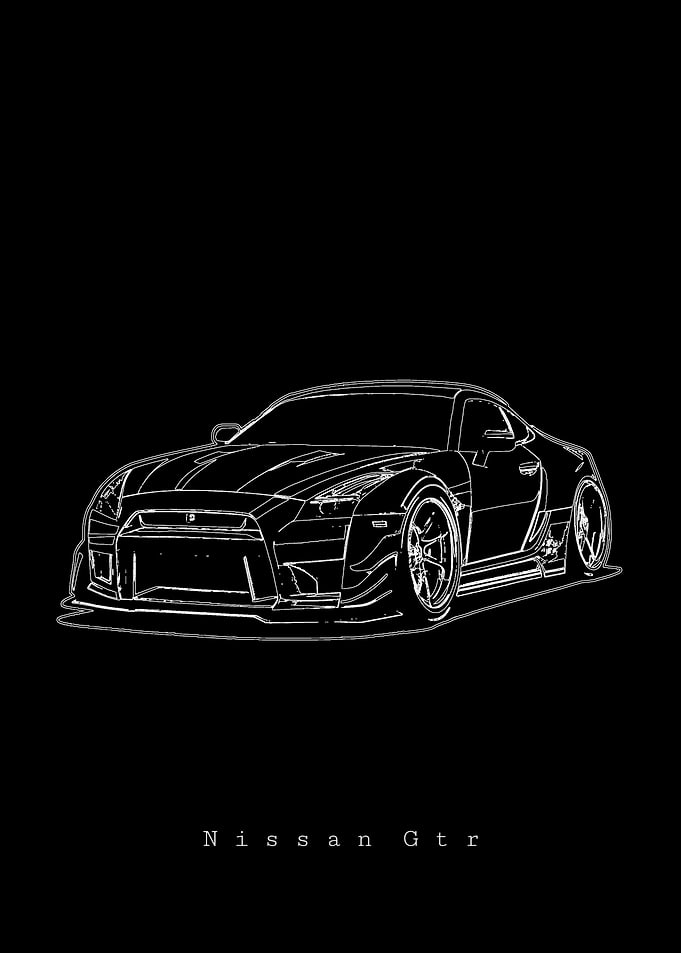 Nissan GTR Line Art