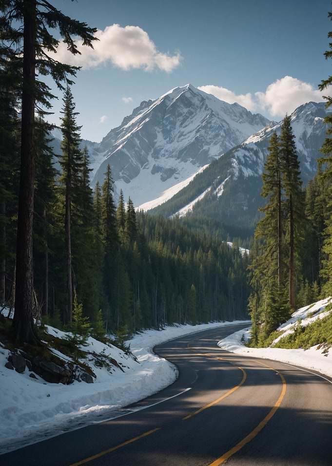 Mountain Road in Winter