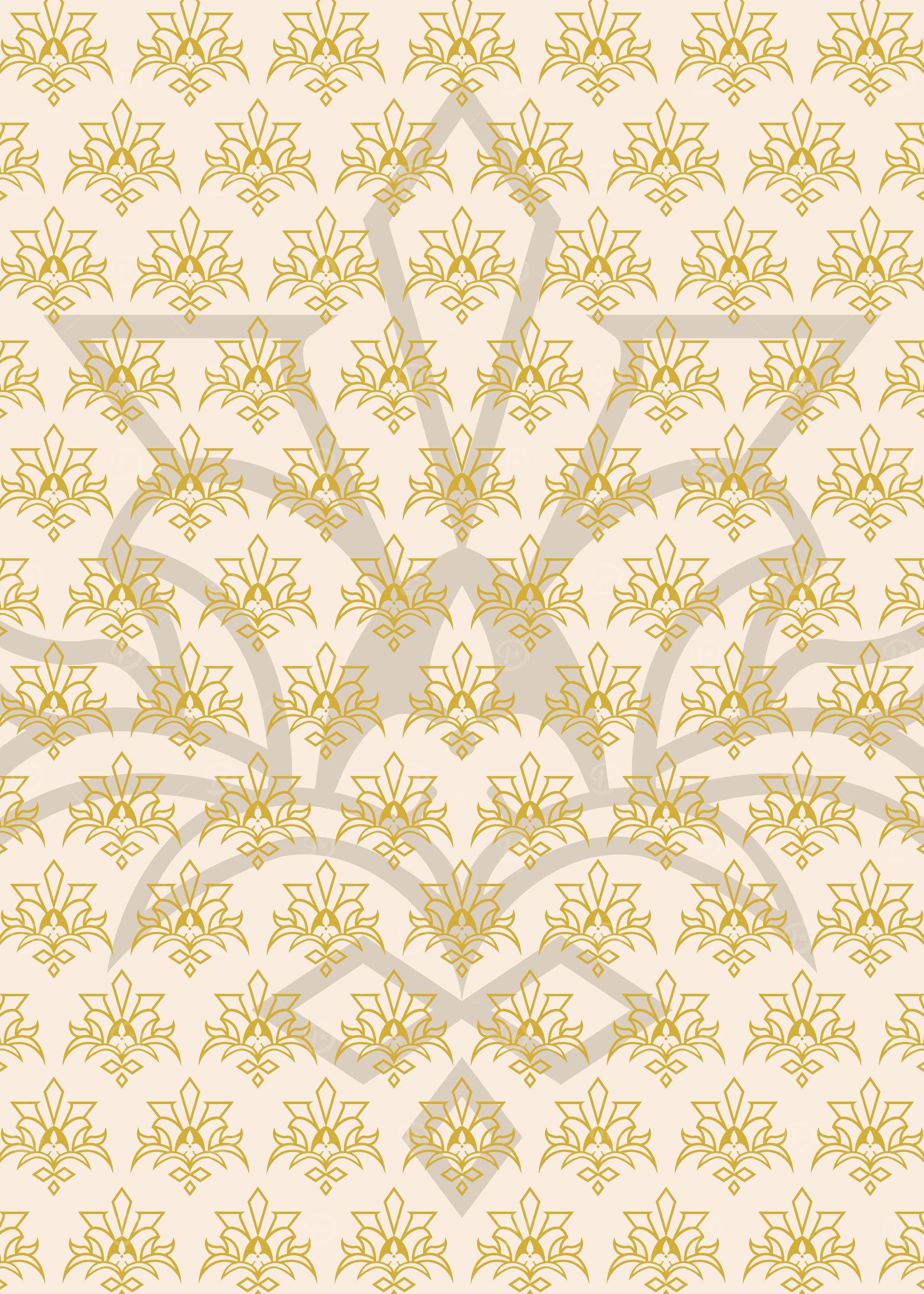 Batik Riau Gold Floral Pattern Shadow