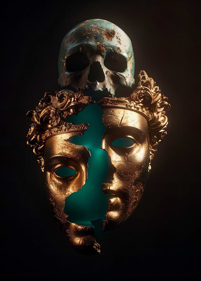 Golden Mask and Skull