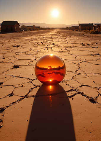 Sunset Sphere in Desert