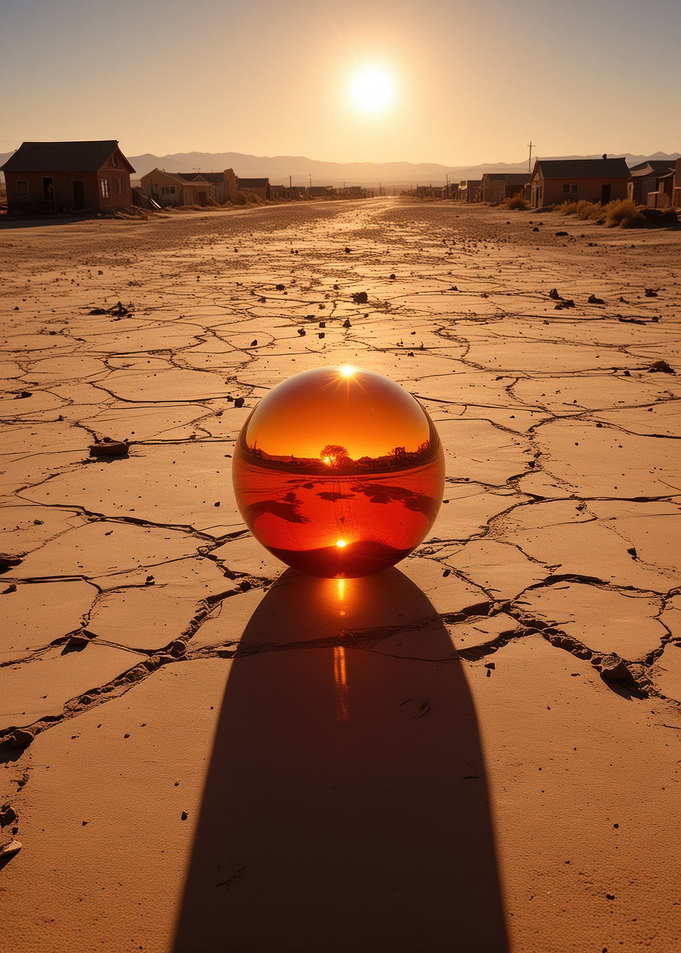 Sunset Sphere in Desert