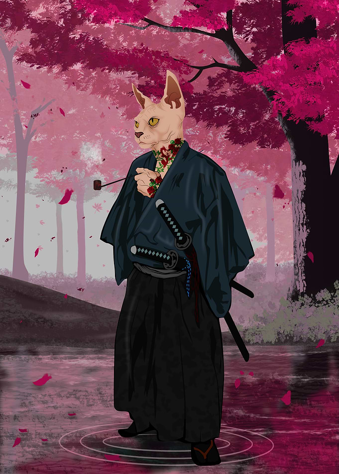 Samurai Cat demon slayer