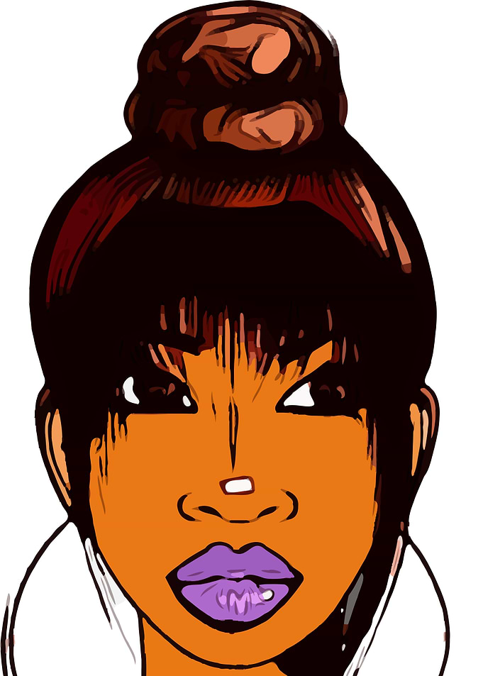 Woman with Purple Lips