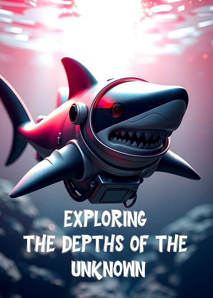 Shark in Space Suit under Ocean