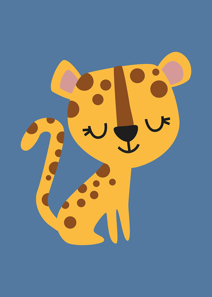 Cute Leopard Illustration Poster
