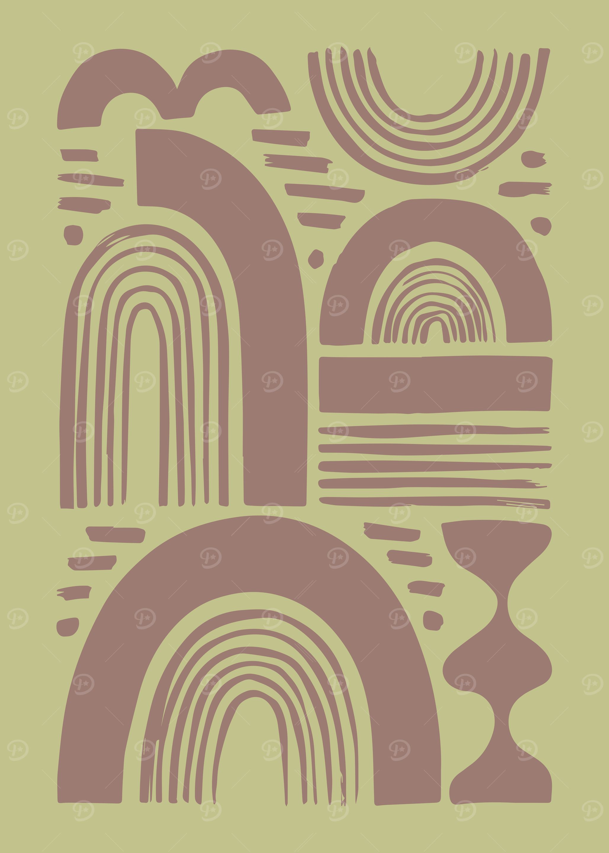 Earthy Abstract Arches and Lines