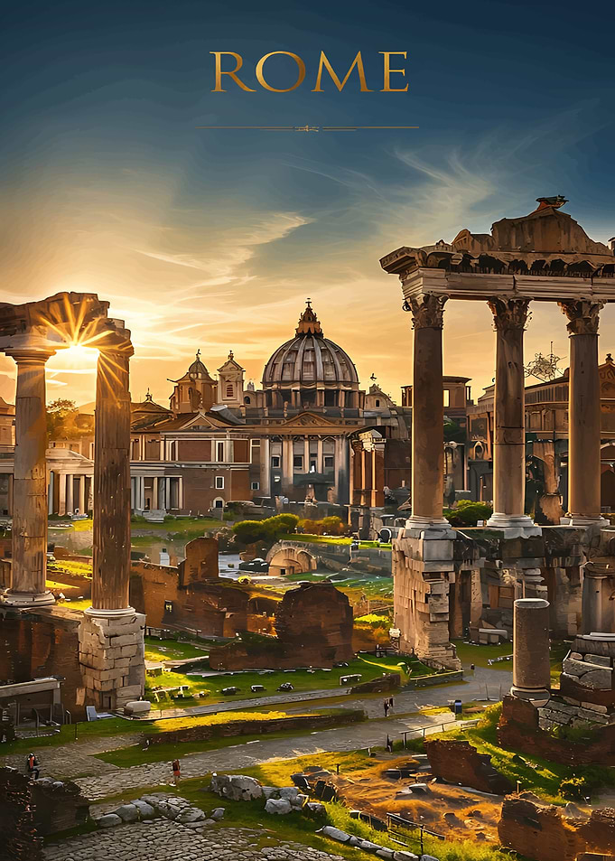 Rome Sunset Ruins