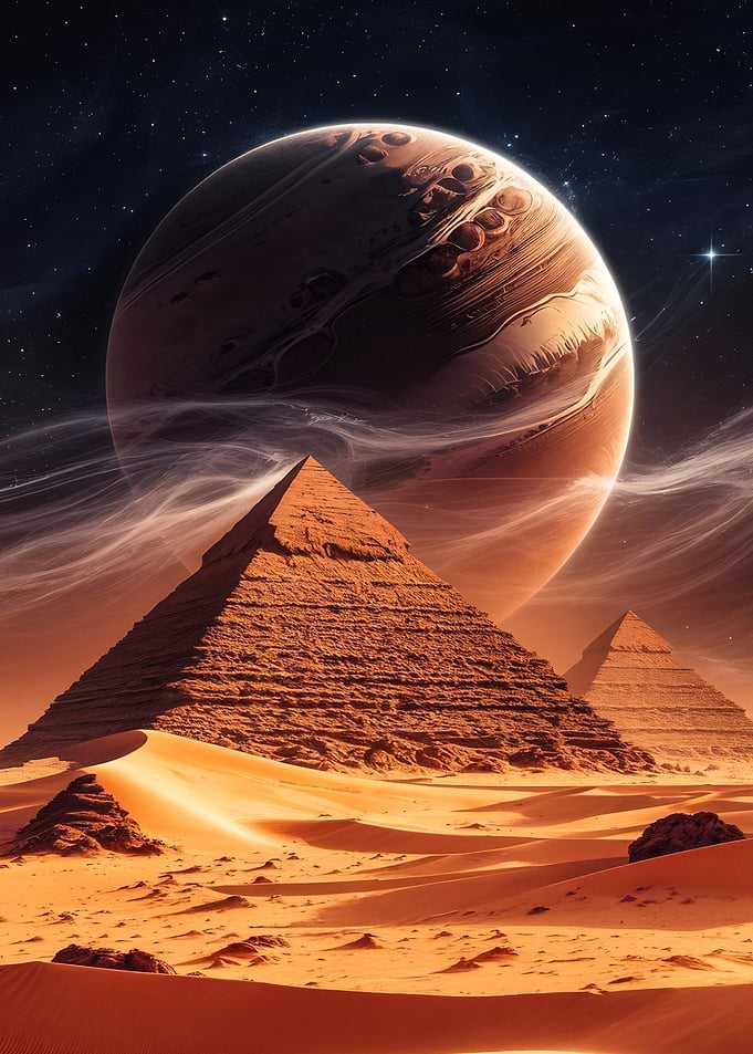 Pyramids Under Alien Sky