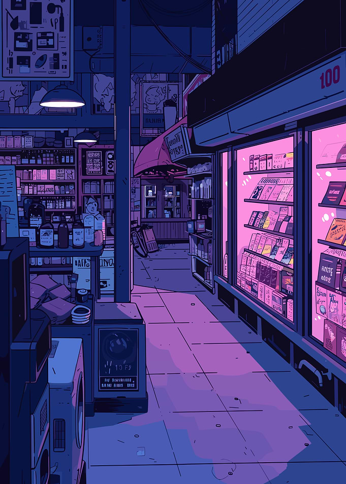 Nighttime City Alley