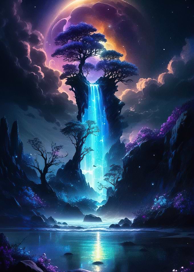 Fantasy Waterfall Landscape