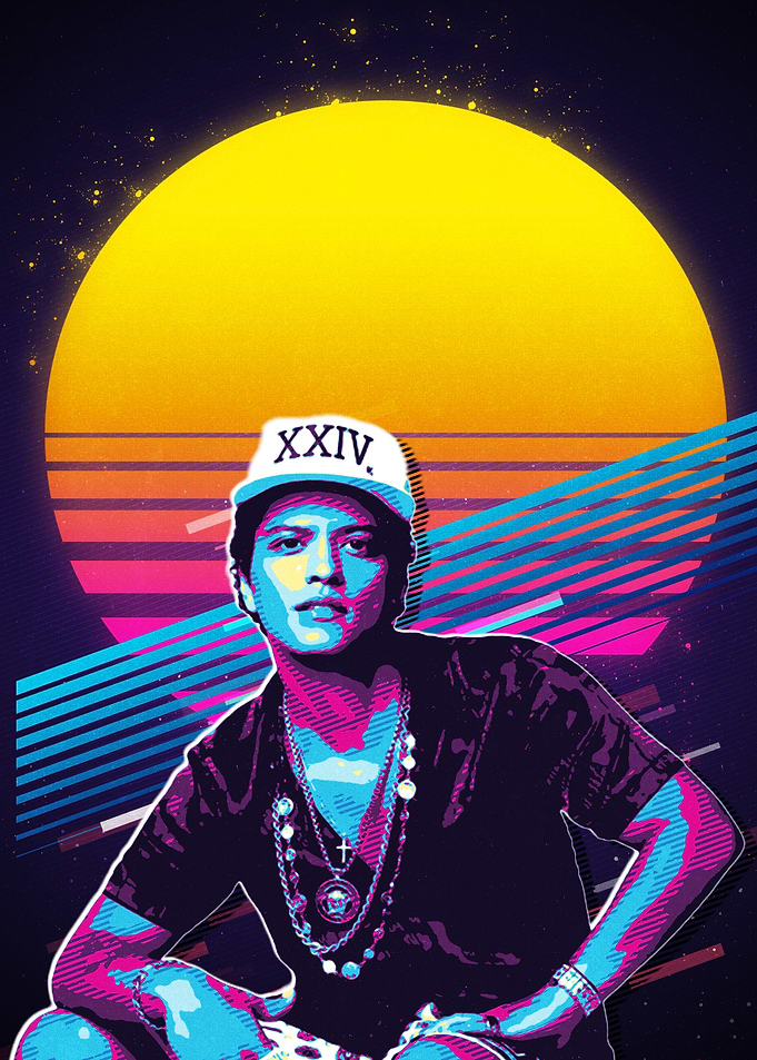 Bruno Mars Retro Art