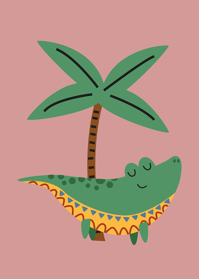 Cute Crocodile Nursery Print