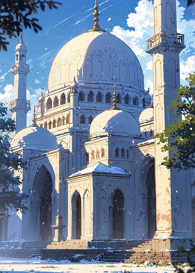 White Mosque Illustration