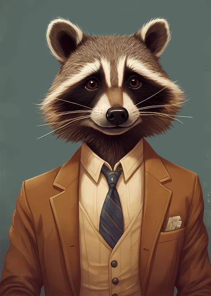 Raccoon in Suit