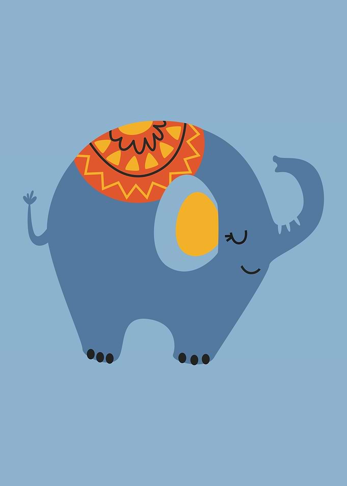 Cute Elephant Nursery Print