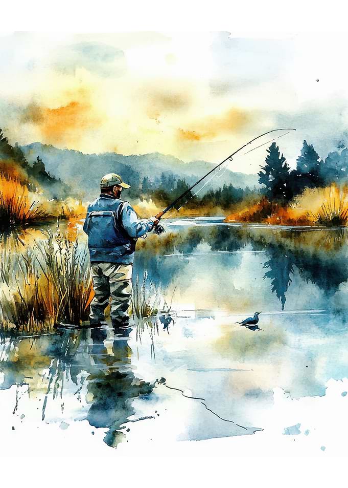 Watercolor Fisherman