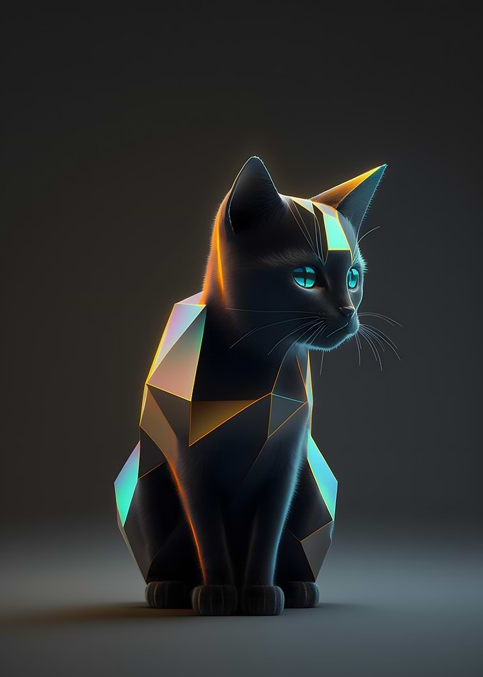 Geometric Cute Cat