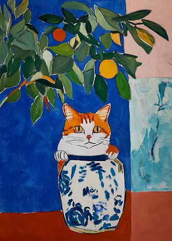 Orange Cat in a Vase