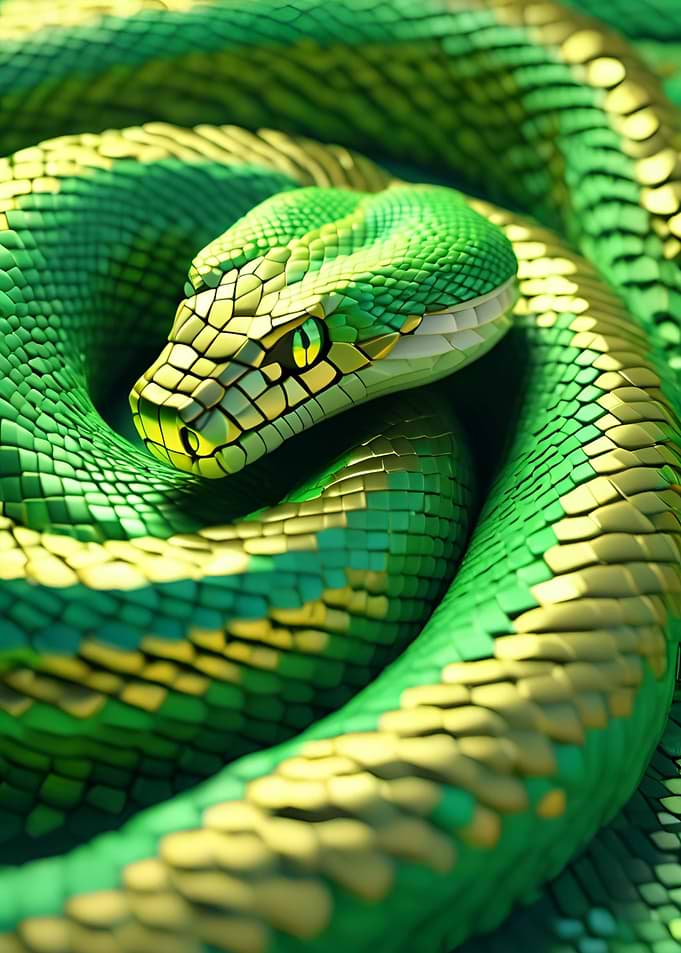 Green Snake Close-Up